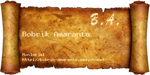 Bobrik Amaranta névjegykártya